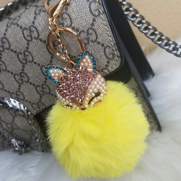MK Boutique Accessories - Just In!🆕️Furry Faux Fur Pom Pom Charm Keychain